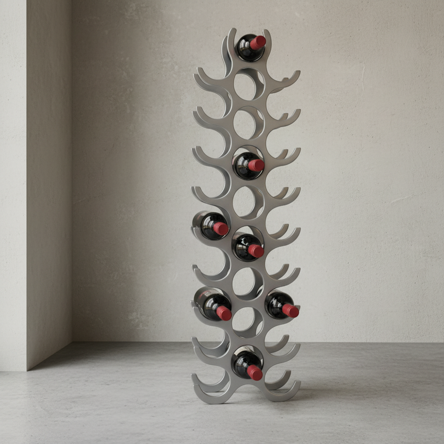 Weinregal Flammen aus Aluminium_ 27 Flaschen_ 98x31x14cm_ Modernes Aussehen - KADIMA DESIGN_Größe_ 31x14x98 cm_