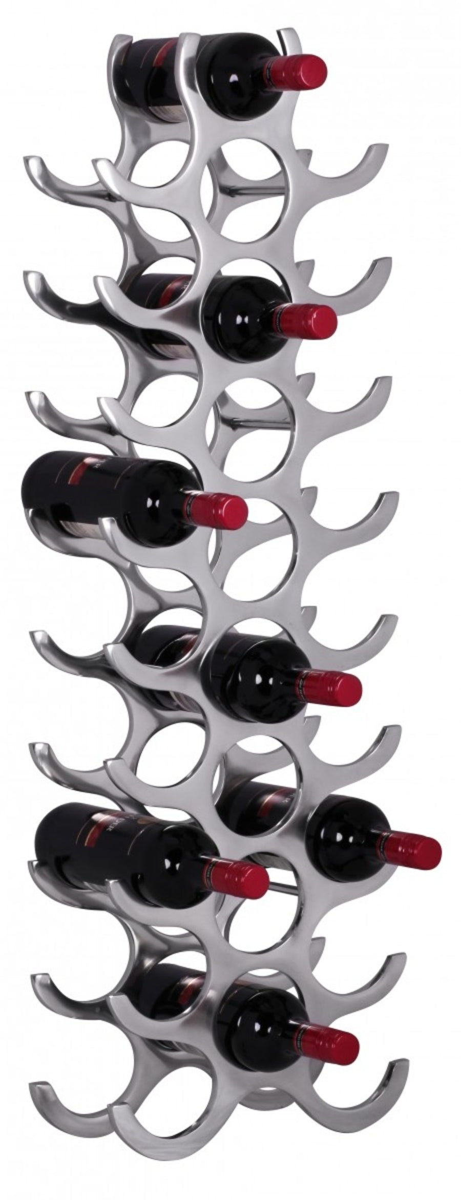 Weinregal Flammen aus Aluminium_ 27 Flaschen_ 98x31x14cm_ Modernes Aussehen - KADIMA DESIGN_Größe_ 31x14x98 cm_