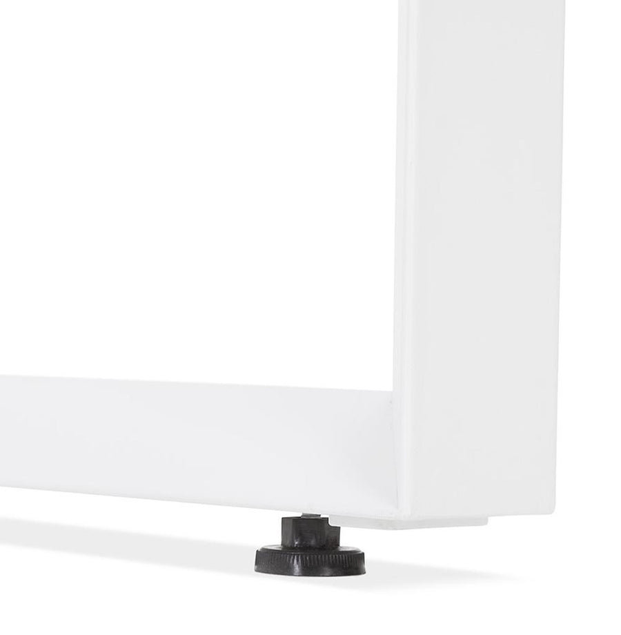 Weißer Glasschreibtisch 120x60 cm mit Metallgestell - Moderne Arbeitsfläche für Homeoffice - stabil und leicht zu reinigen. Kadima Design XERAL Kollektion._
