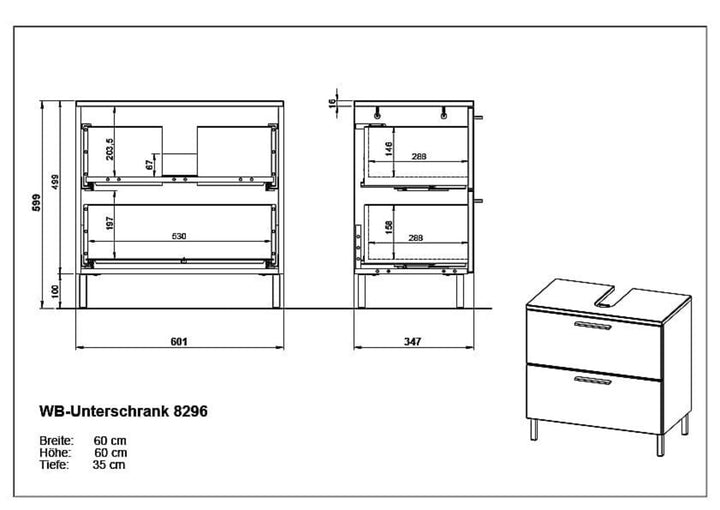 Weißer Waschbeckenunterschrank mit Siphonausschnitt_ 60x35x60_ Selbsteinzug_ Metallfüßen_ OREA-Serie von Kadima Design_Größe_ 60x35x60 cm_