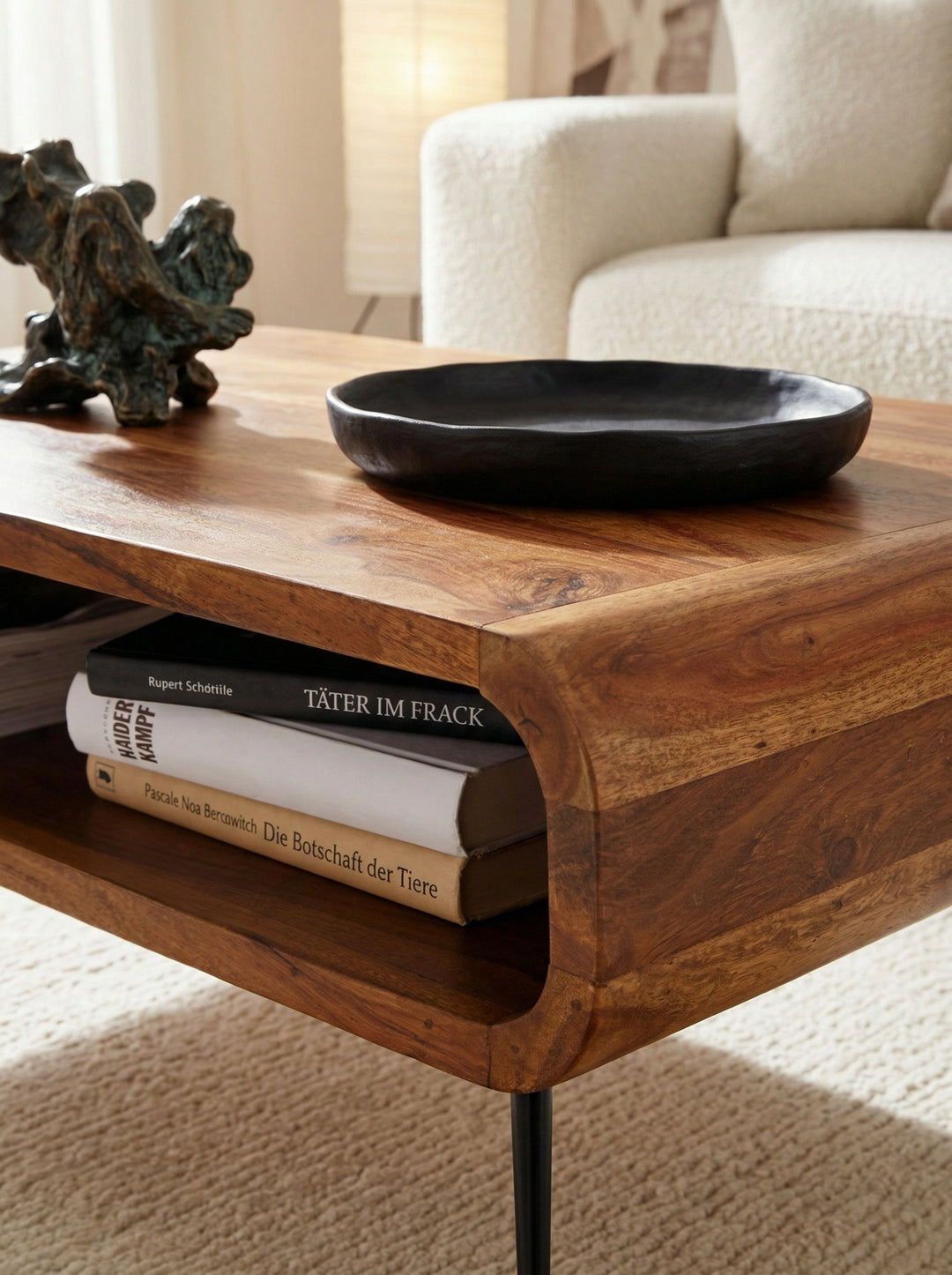 Massivholz Couchtisch_ Modern &amp; elegant_ Sheesham_ Stauraum - KADIMA DESIGN_Größe_ 90x55x30 cm_