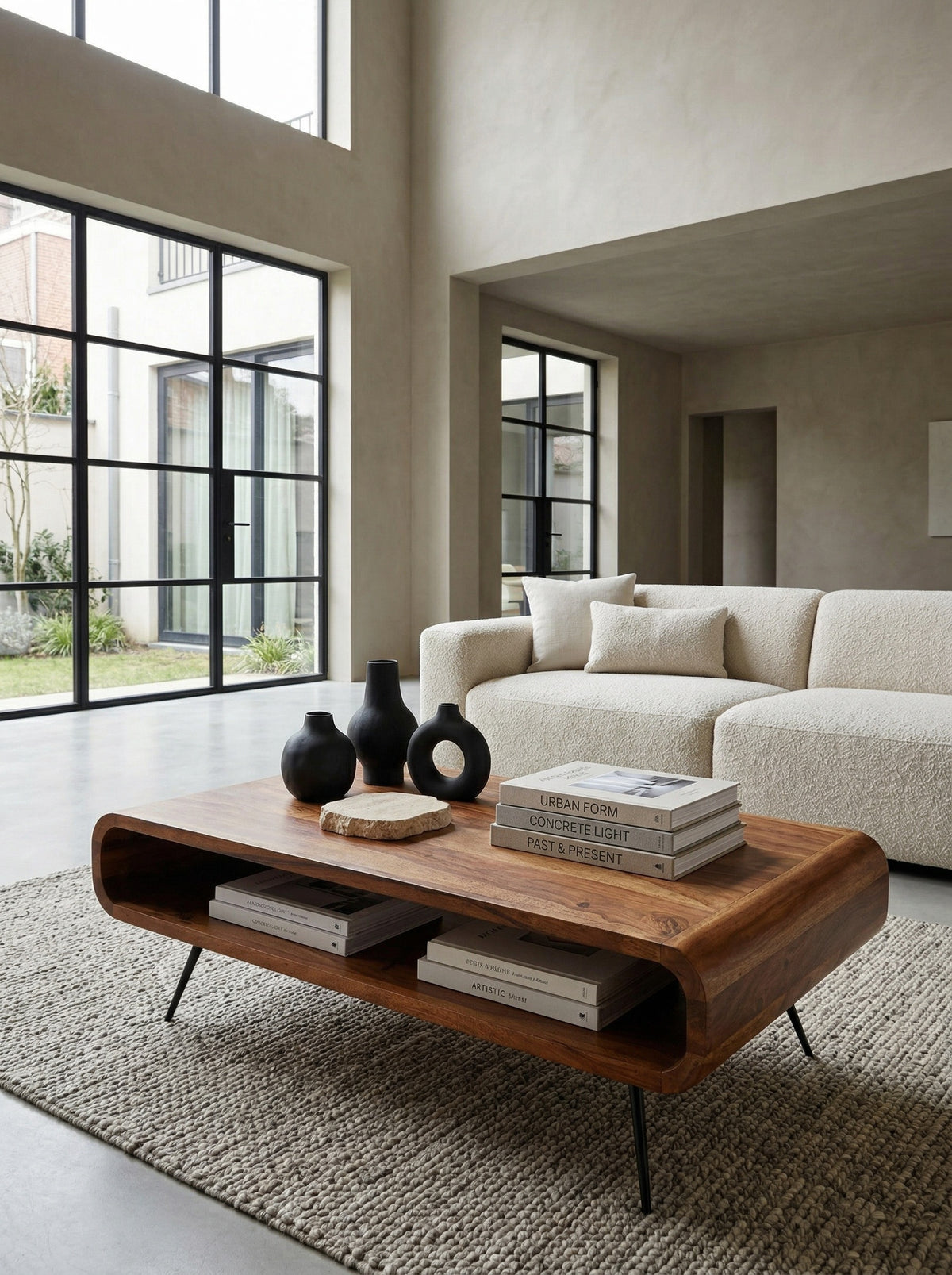 Sheesham Massivholz Wohnzimmertisch – Modernes Design & Stauraum – Kadima Design