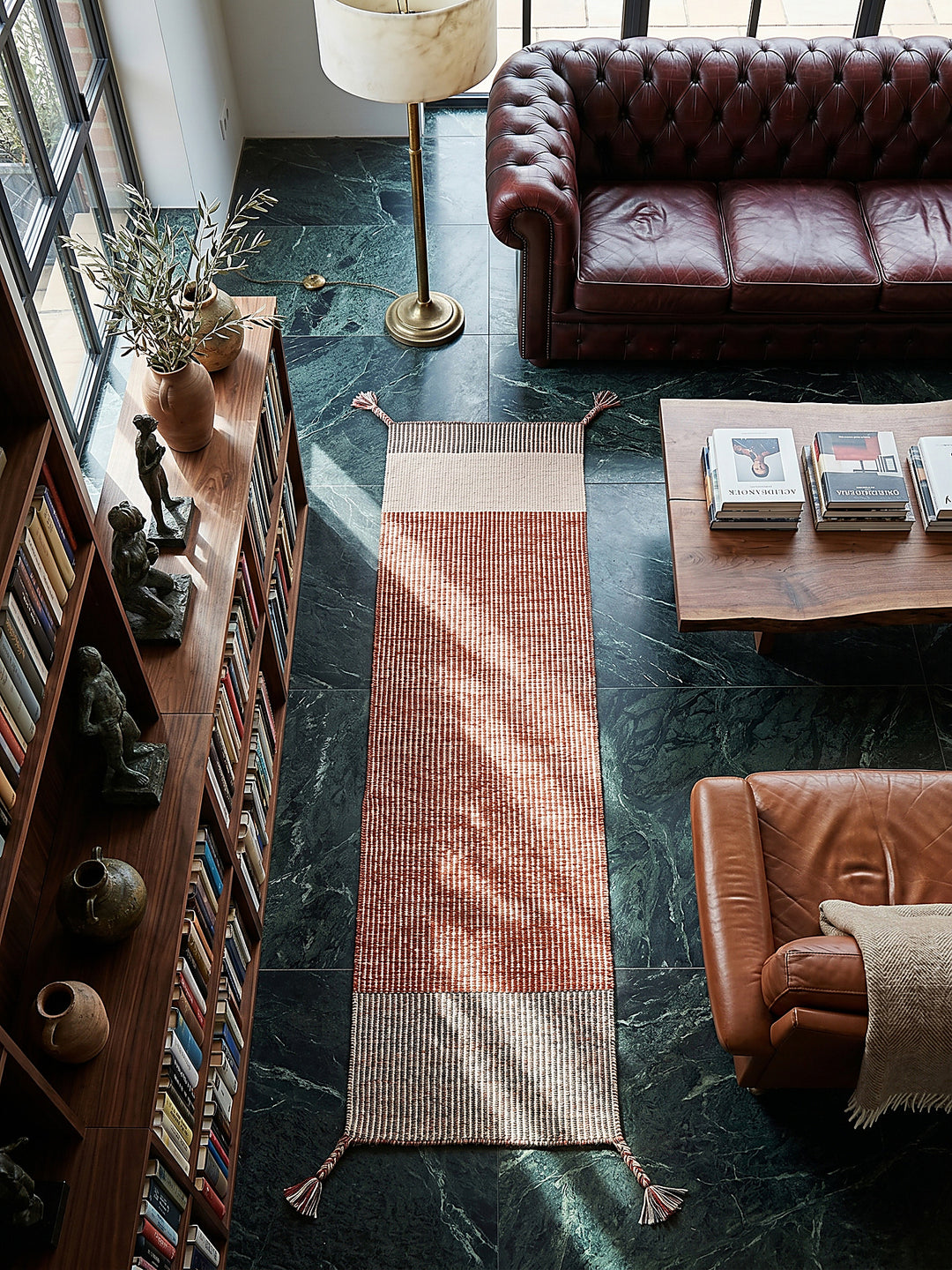 Teppich Rot Läufer Musteransicht von oben Designkollektion_