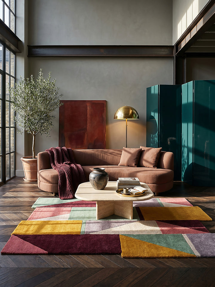 Teppich Multi rechteckig im modernen Wohnzimmer Einrichtungsidee_