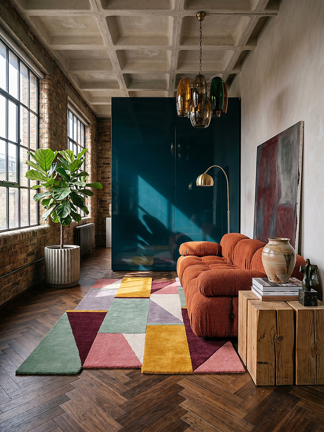 Teppich Multi rechteckig Musteransicht von oben Designkollektion_