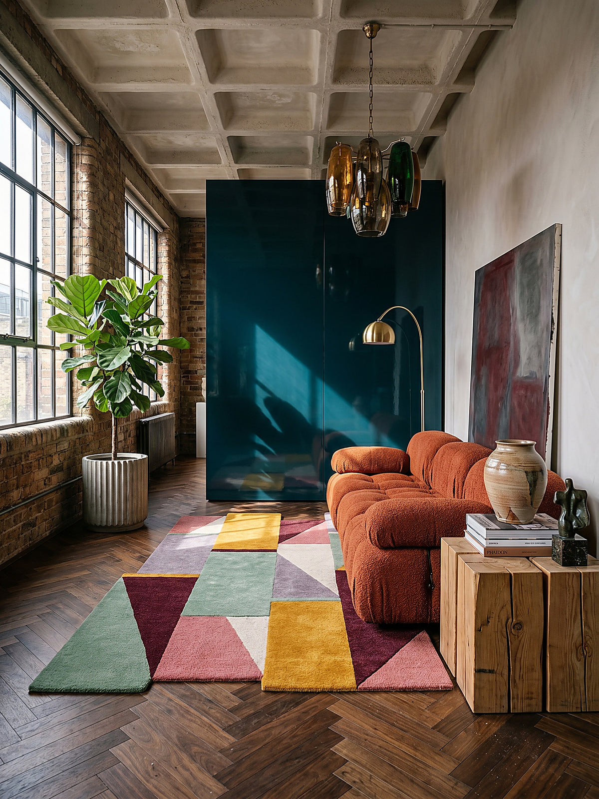 Teppich Multi rechteckig Musteransicht von oben Designkollektion_