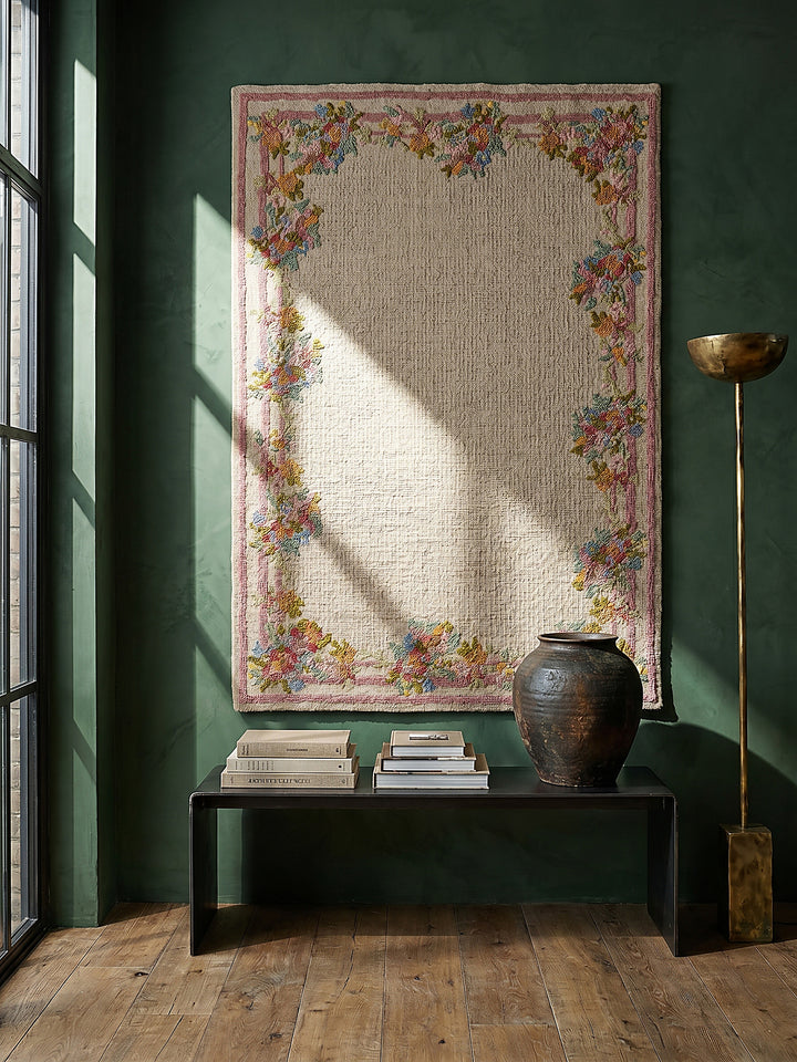 Teppich Multi rechteckig als Wandteppich Wanddekoration Textilkunst Interior DesignTeppich Multi rechteckig im modernen Wohnzimmer Einrichtungsidee_