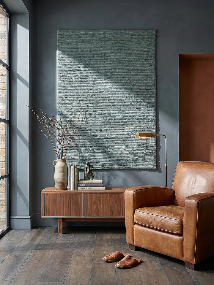 Teppich Türkis rechteckig als Wandteppich Wanddekoration Textilkunst Interior Design_