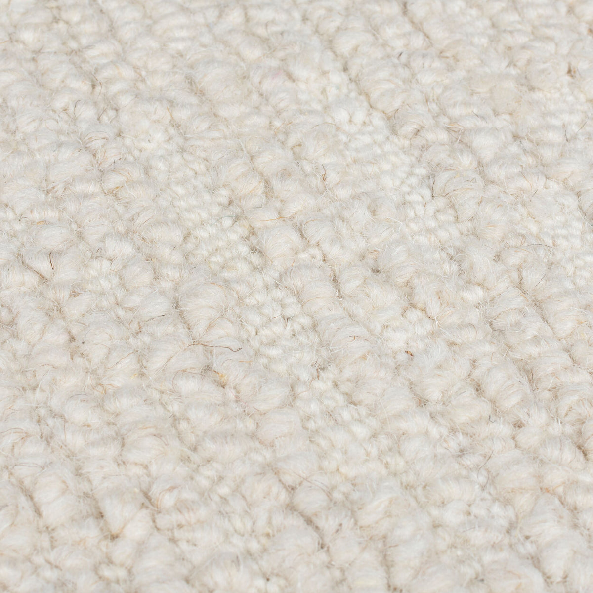Wollteppich Boucle - Unifarben - Strapazierfähig - pflegeleicht_Creme_Läufer_