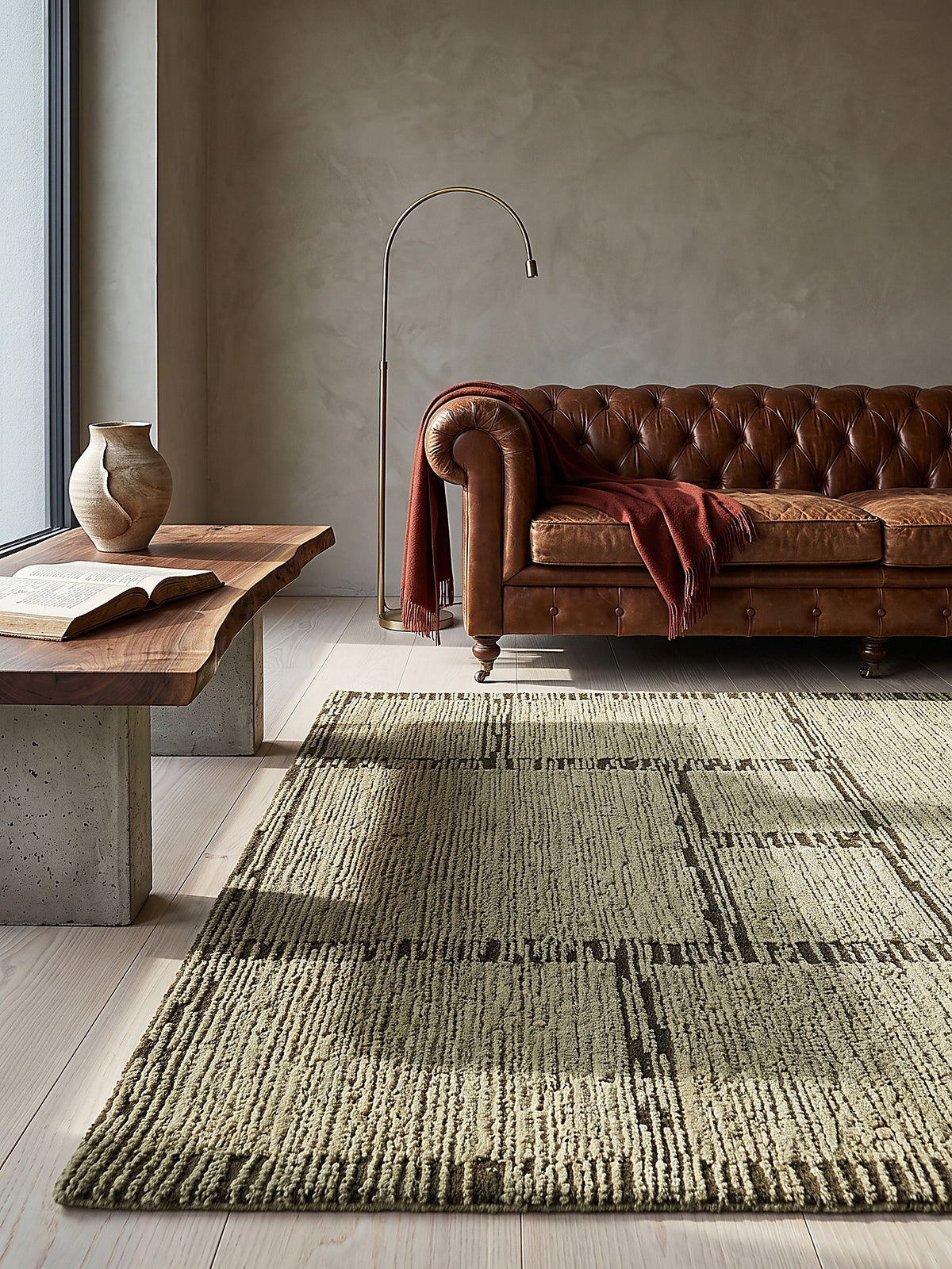Teppich Salbeigrün Textur Nahaufnahme_