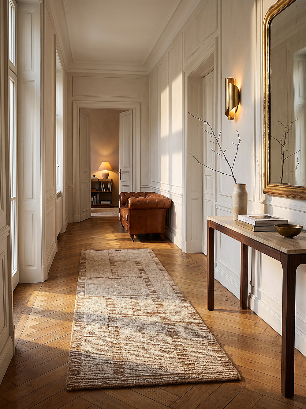 Teppich Natur Läufer im modernen Wohnzimmer_