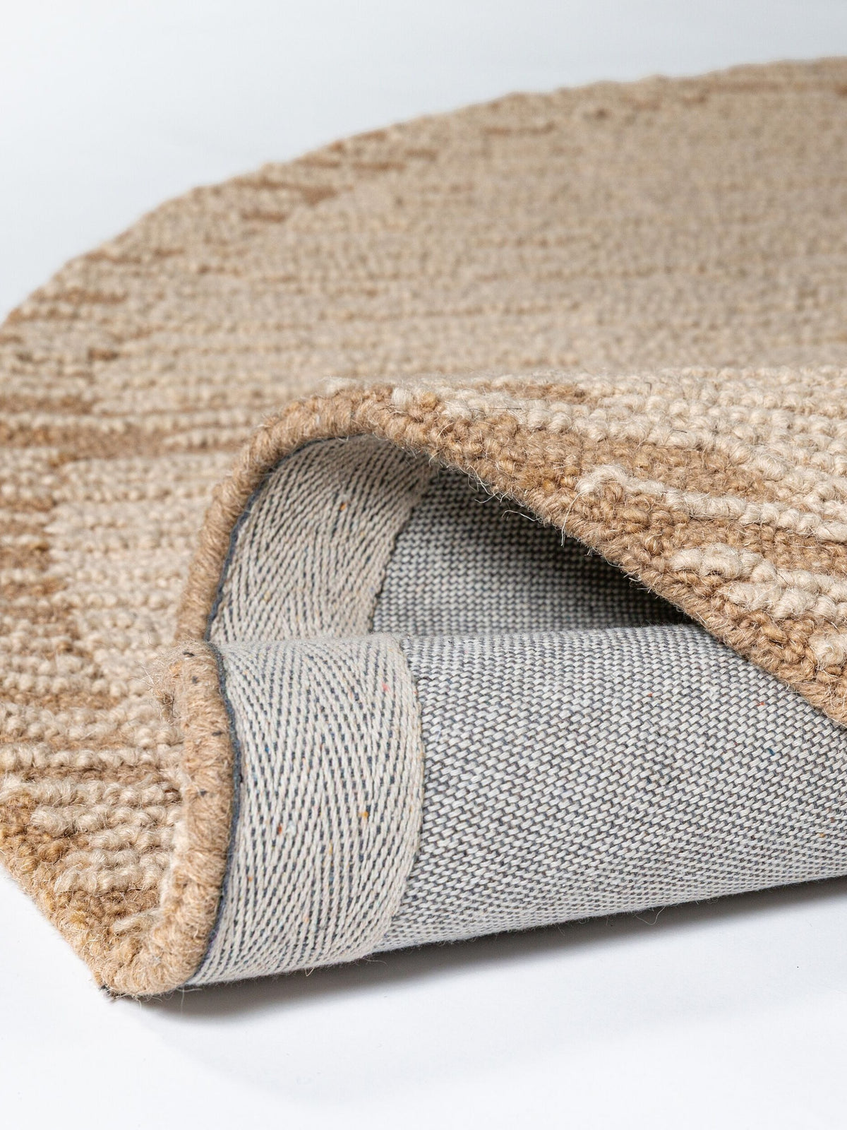 Teppich Natur rund Wool Einrichtung Wohnidee Bodenbelag GANNEL_