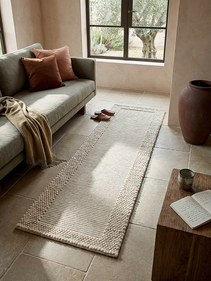 Teppich Beige-Natur Läufer Musteransicht von oben Designkollektion_