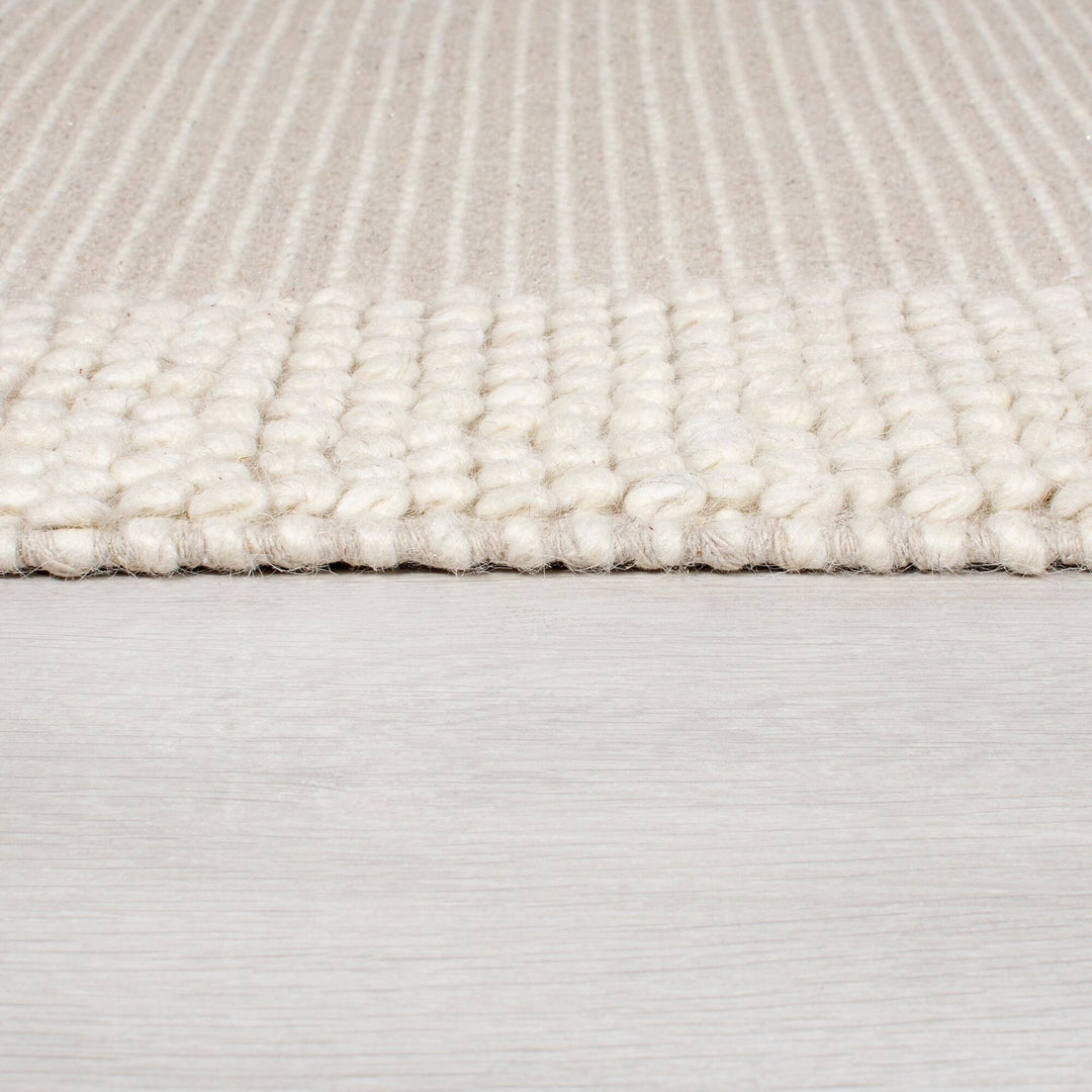 Wollteppich Flachgewebe – Naturmaterialien mit strukturierter Bordüre - strapazierfähig und fußbodenheizungsgeeignet_Läufer_