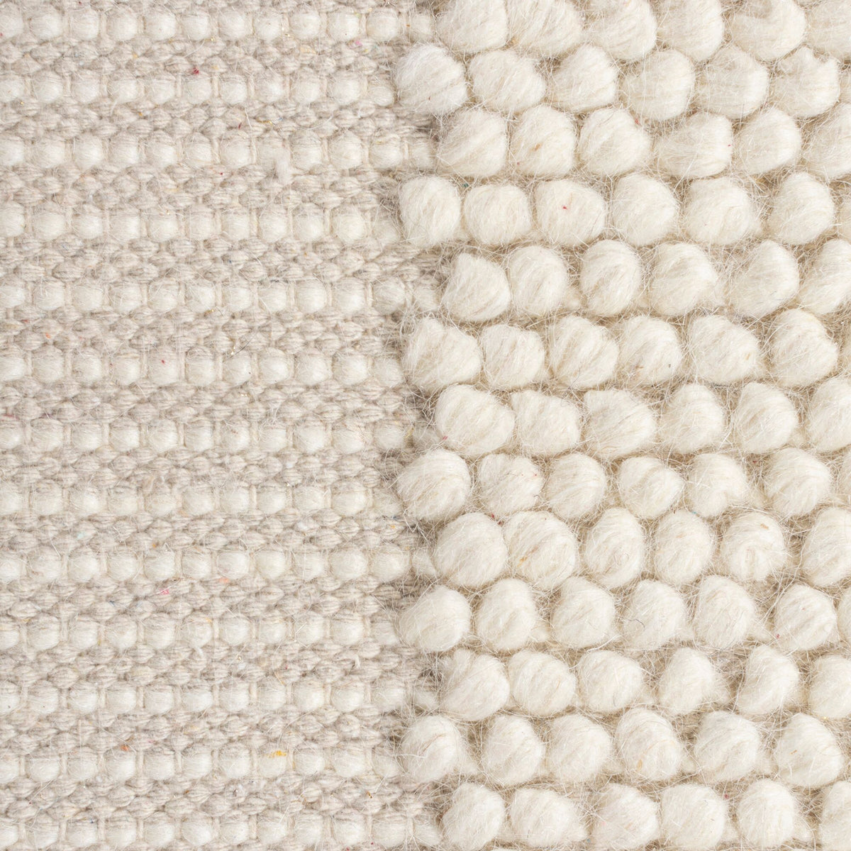 Teppich Kurzflor Unifarben - Bordüre - Robuster Woll-Mix_Beige-Natur_Läufer_