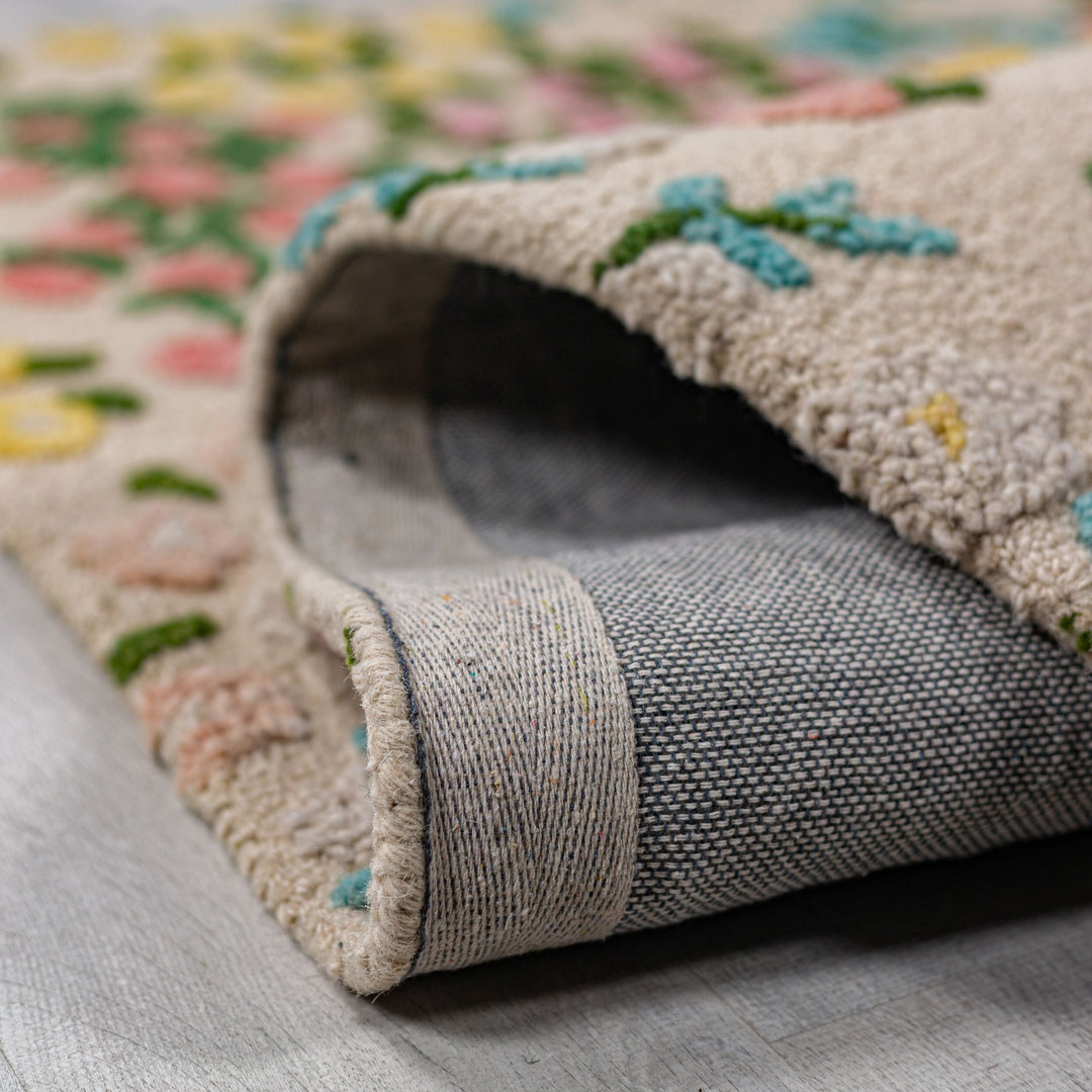 Wollteppich Floral Muster - Naturmotive - Schlafzimmer_Rechteckig_