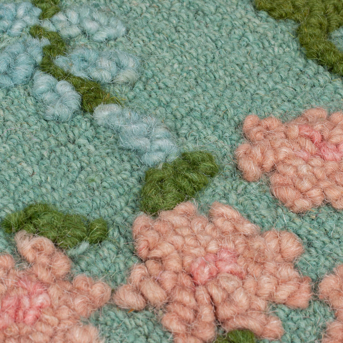 Wollteppich Floral Muster - Naturmotive - Schlafzimmer Multicolor-Grün Rechteckig