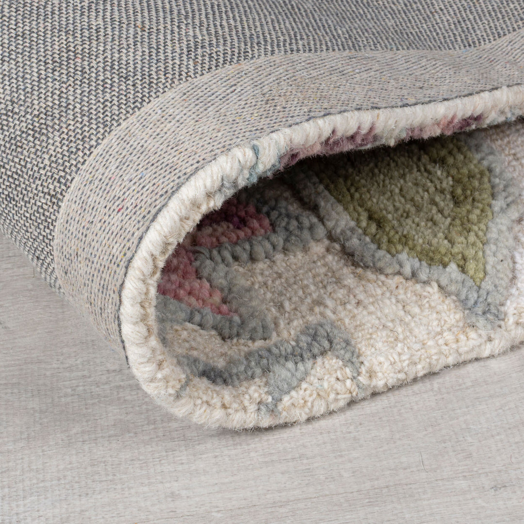 Wollteppich Botanisch Floral mit Aquarell-Effekt - Wohnzimmer_Rechteckig_