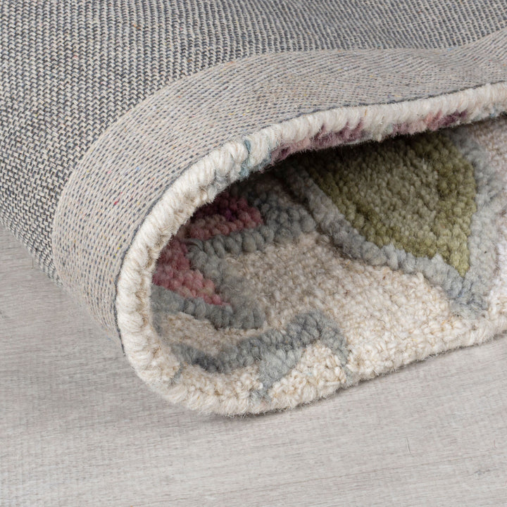 Wollteppich Botanisch Floral mit Aquarell-Effekt - Wohnzimmer_Rechteckig_