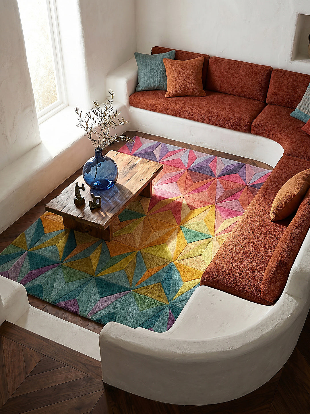 Teppich Multicolor rechteckig Musteransicht von oben Designkollektion_