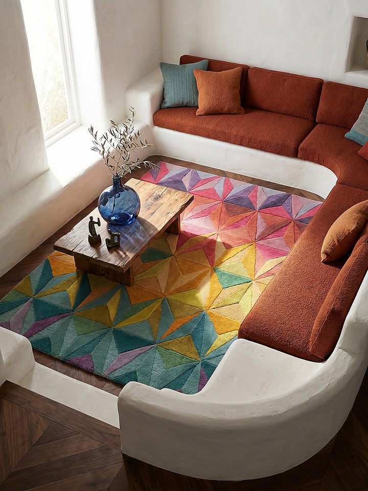 Teppich Multicolor rechteckig Musteransicht von oben Designkollektion_
