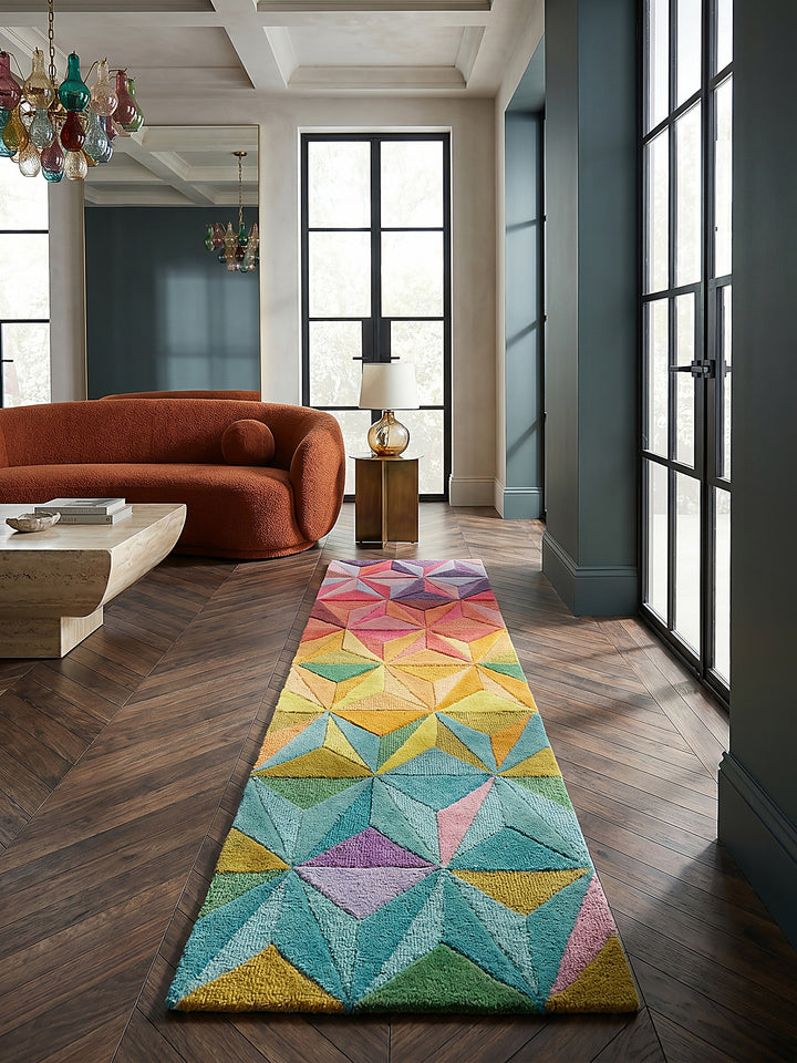 Teppich Multicolor Läufer Musteransicht von oben Designkollektion_