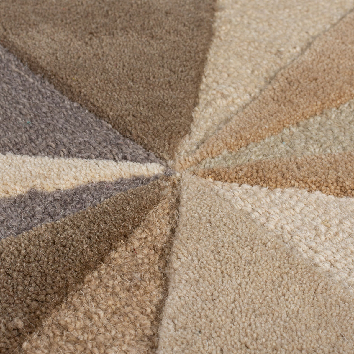 Wollteppich 3D Geometrisch - Wohnzimmer_Braun-Beige_Rechteckig_