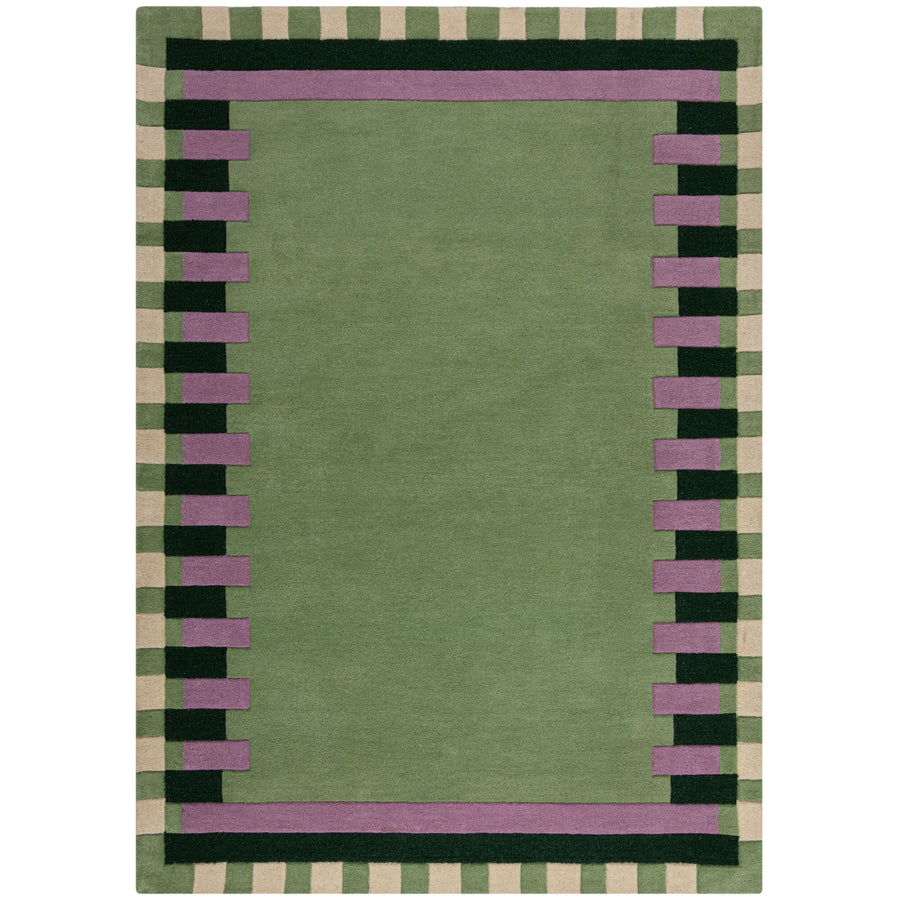 Wollteppich Geometrisches Muster - Rahmen - Wohnzimmer schmutzabweisend_Rechteckig_