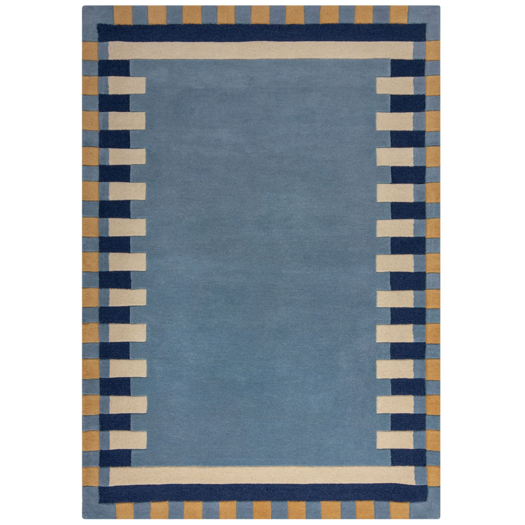 Wollteppich Geometrisches Muster - Rahmen - Wohnzimmer schmutzabweisend_Rechteckig_