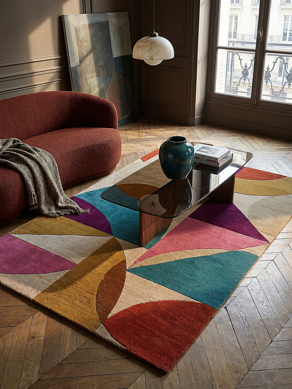 Teppich Multicolor rechteckig Musteransicht von oben Designkollektion_