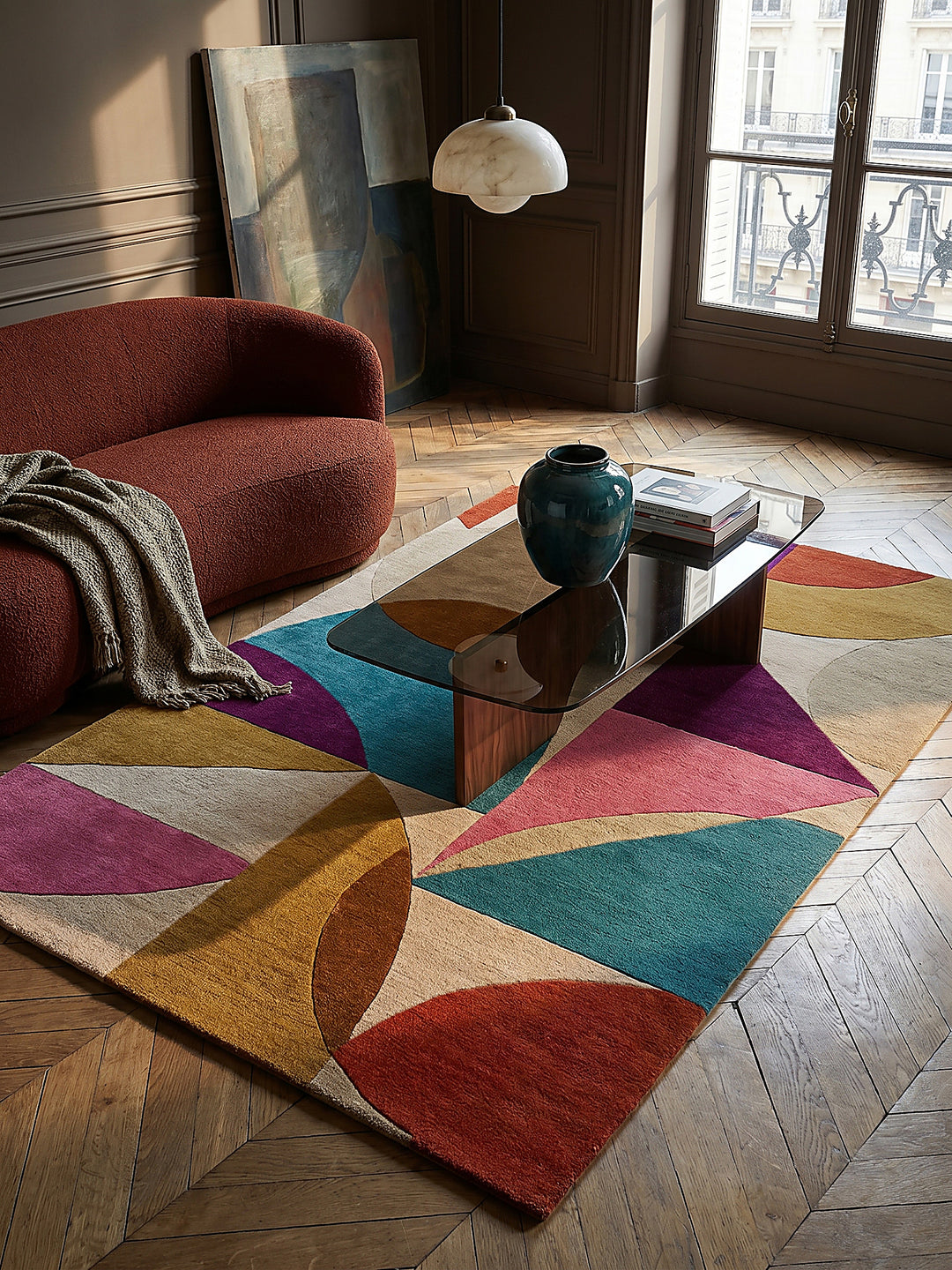 Teppich Multicolor rechteckig Musteransicht von oben Designkollektion_