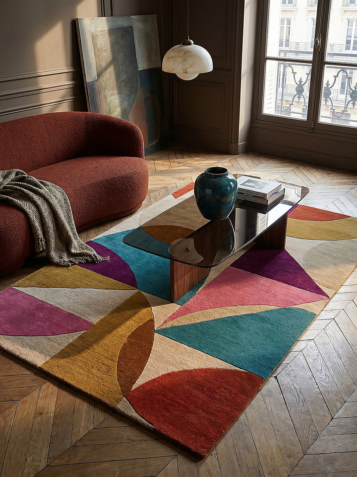 Teppich Multicolor rechteckig Musteransicht von oben Designkollektion_