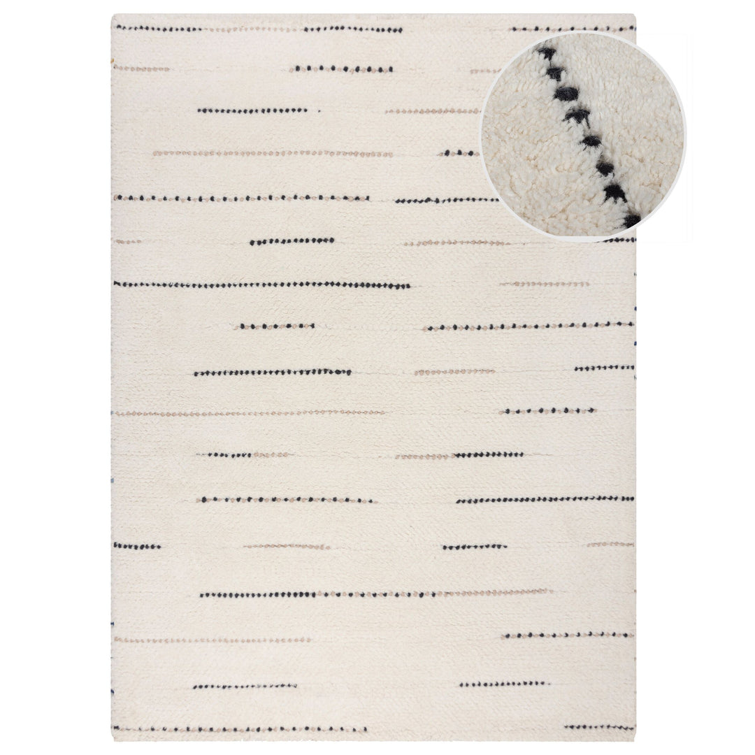 Wollteppich Handgetuftet  - Modernes Linienmuster  - Strapazierfähig &amp; Wärmeisolierend_Rechteckig_