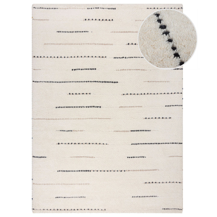 Wollteppich Handgetuftet  - Modernes Linienmuster  - Strapazierfähig &amp;amp; Wärmeisolierend_Rechteckig_