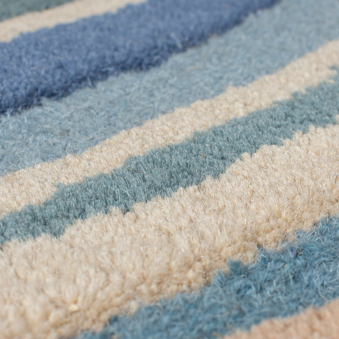 Wollteppich Wellen Muster - Abstrakt - Wohnzimmer_Multicolor-Blau_Läufer_