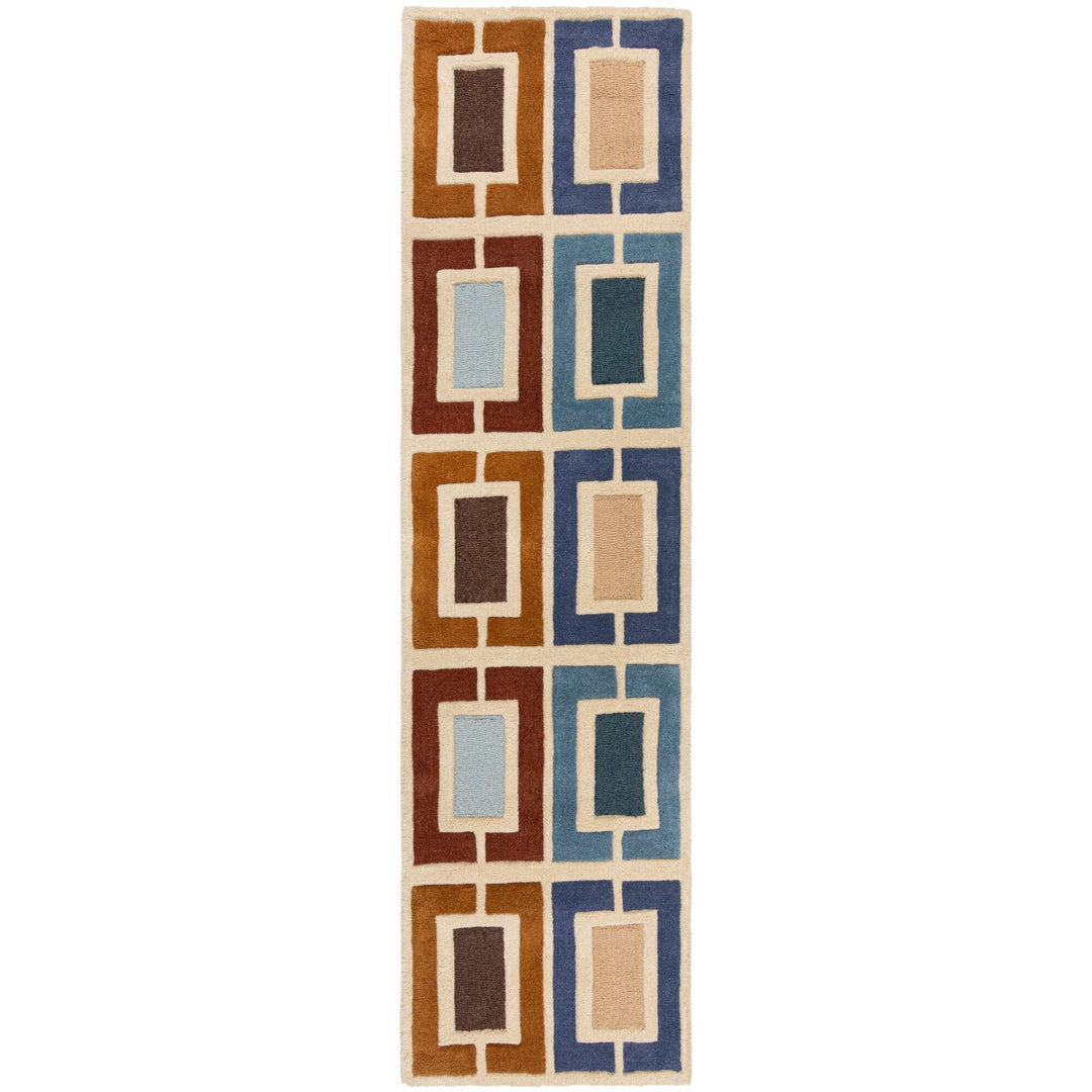 Wollteppich Geometrisch - Retro-Stil - Wohnzimmer_Läufer_