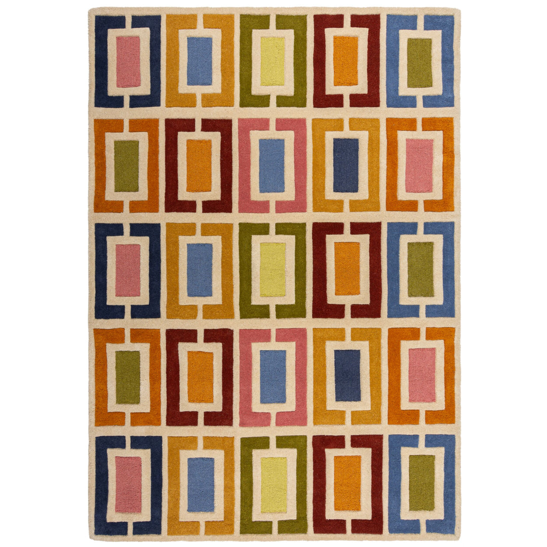 Wollteppich Geometrisch - Retro-Stil - Wohnzimmer_Rechteckig_