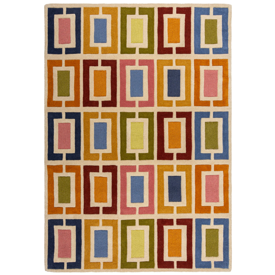 Wollteppich Geometrisch - Retro-Stil - Wohnzimmer_Rechteckig_
