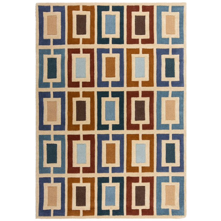 Wollteppich Geometrisch - Retro-Stil - Wohnzimmer_Rechteckig_