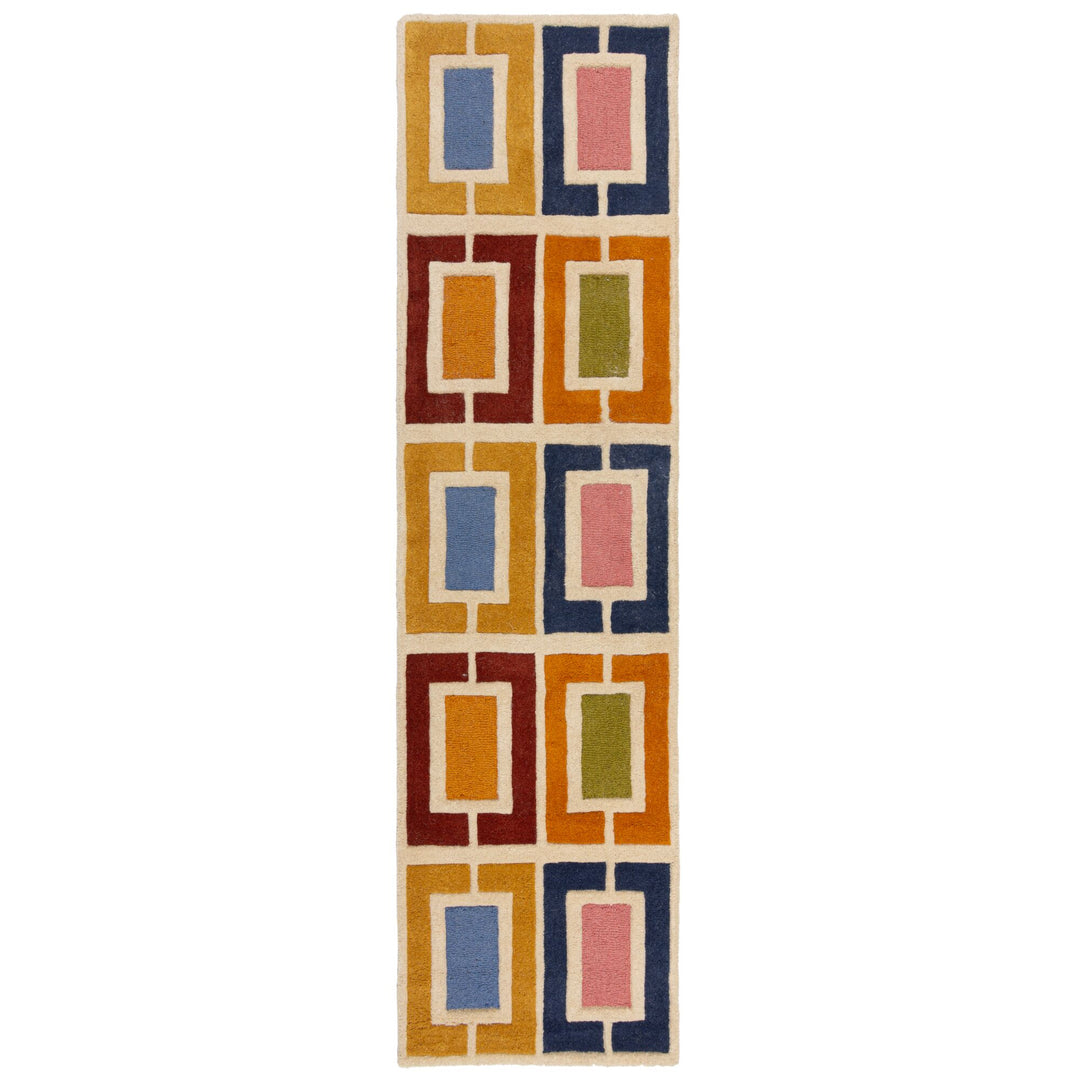 Wollteppich Geometrisch - Retro-Stil - Wohnzimmer_Läufer_