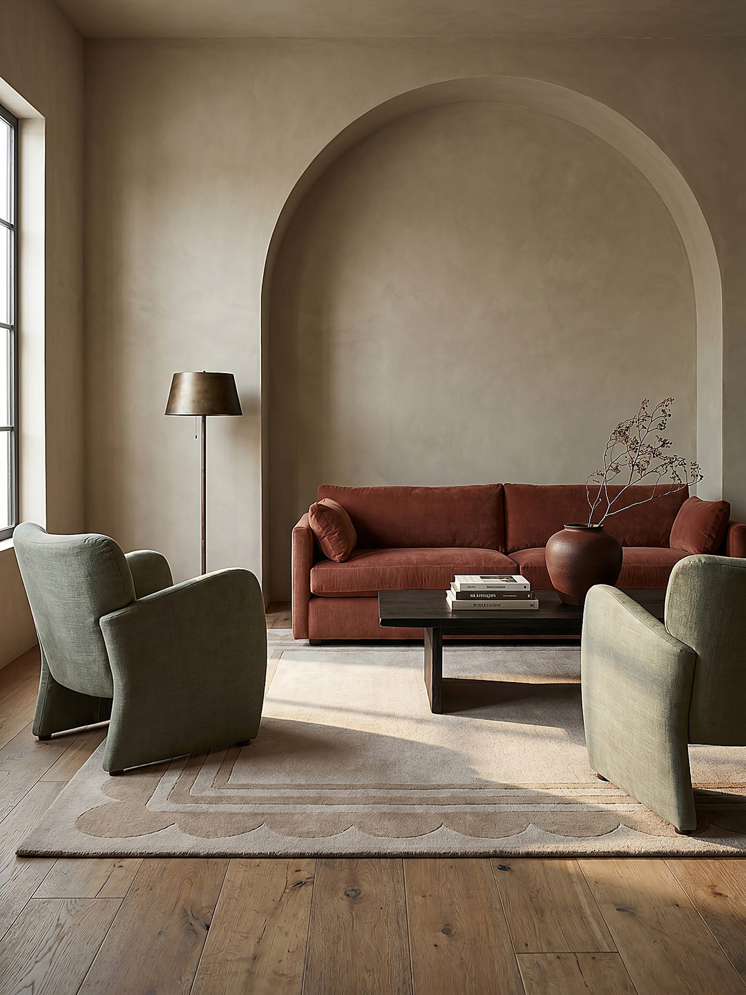 Teppich Beige rechteckig im modernen Wohnzimmer Einrichtungsidee_