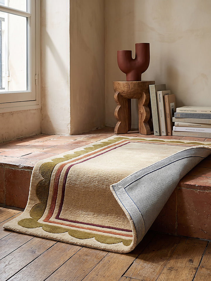Teppich Beige-Multicolor rechteckig Editorial Styling_