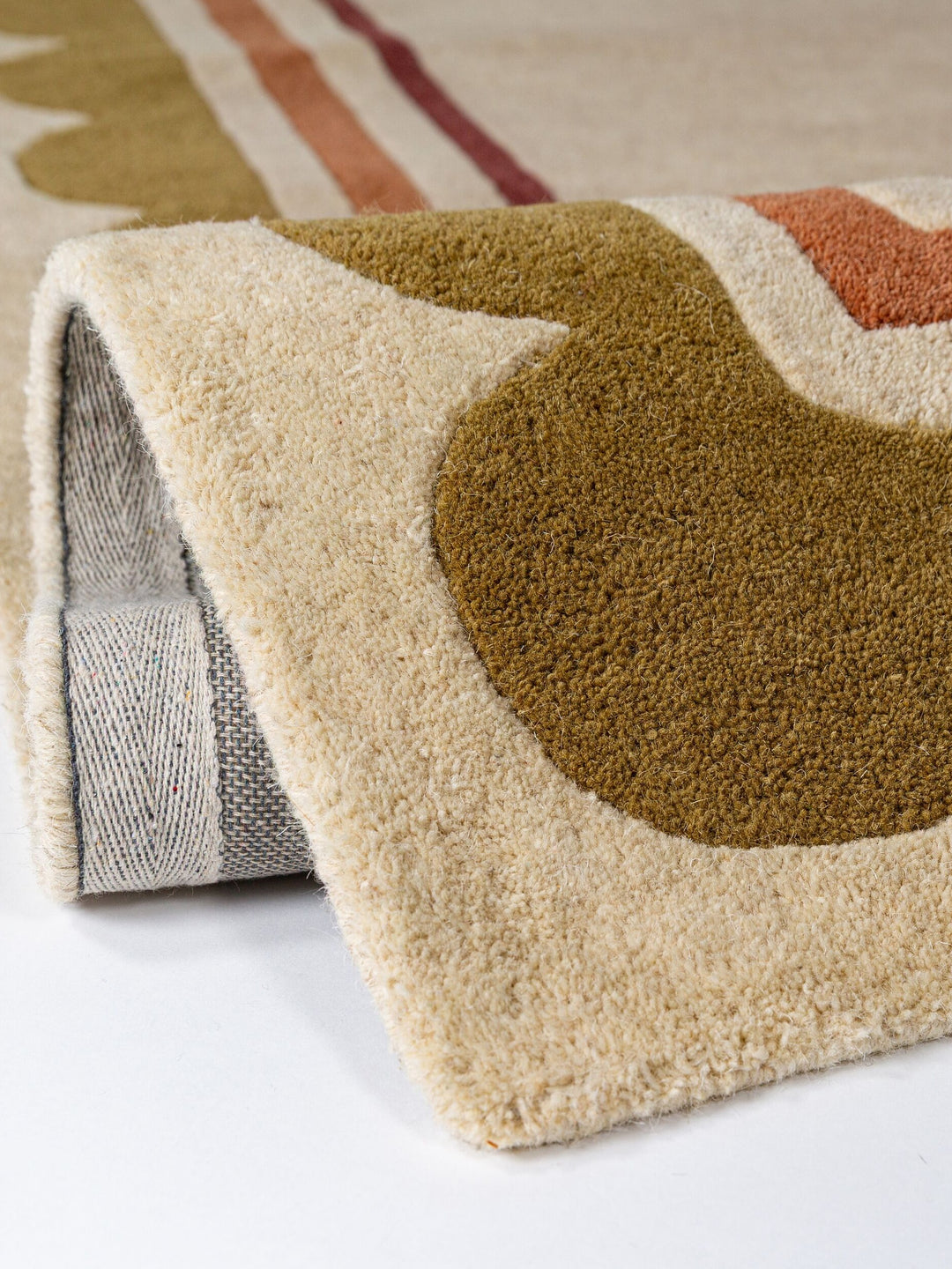Teppich Beige-Multicolor rechteckig WOOL Einrichtung Wohnidee Bodenbelag WENSUM_