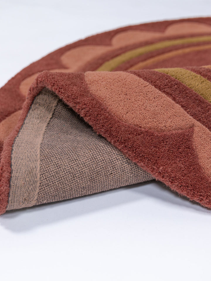 Teppich Beerenrot rund WOOL Einrichtung Wohnidee Bodenbelag WENSUM_