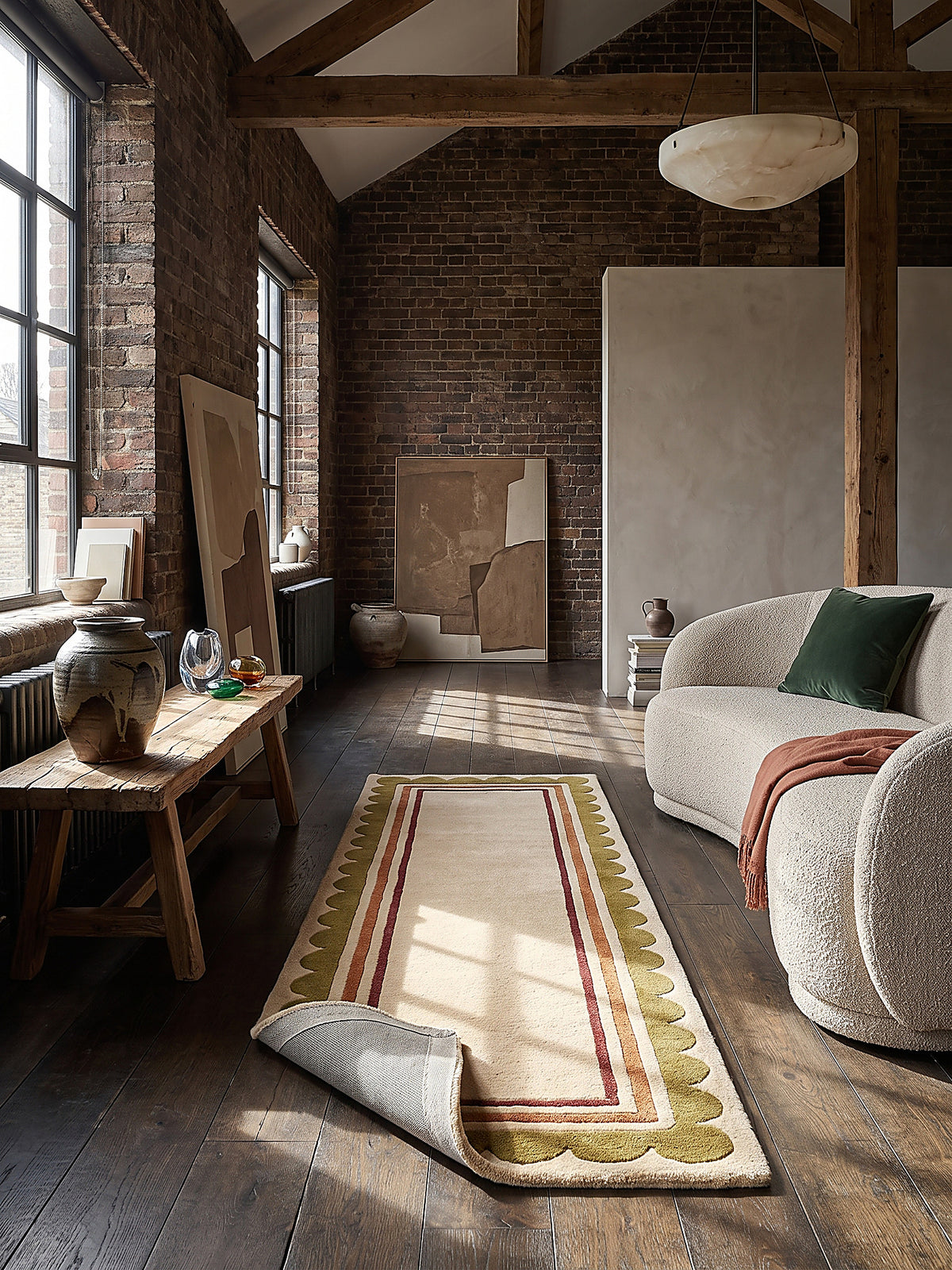 Teppich Beige-Multicolor Läufer Editorial Styling_