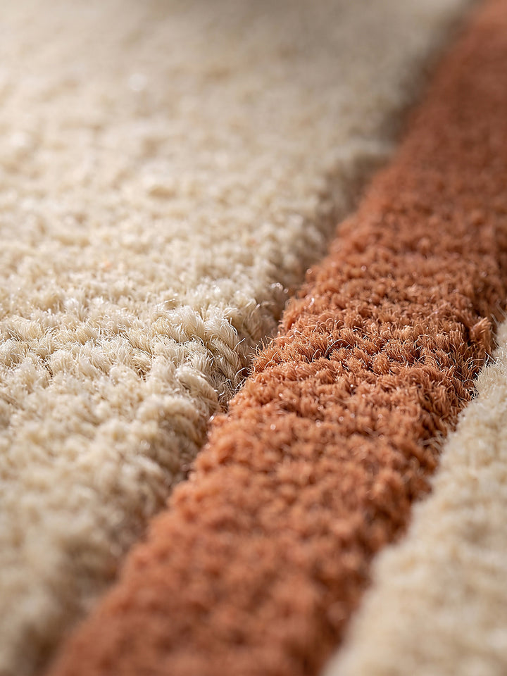 Teppich Beige-Multicolor Webstruktur Nahaufnahme_
