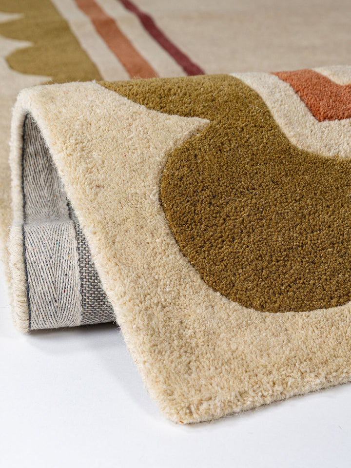 Teppich Beige-Multicolor Läufer WOOL Einrichtung Wohnidee Bodenbelag WENSUM_