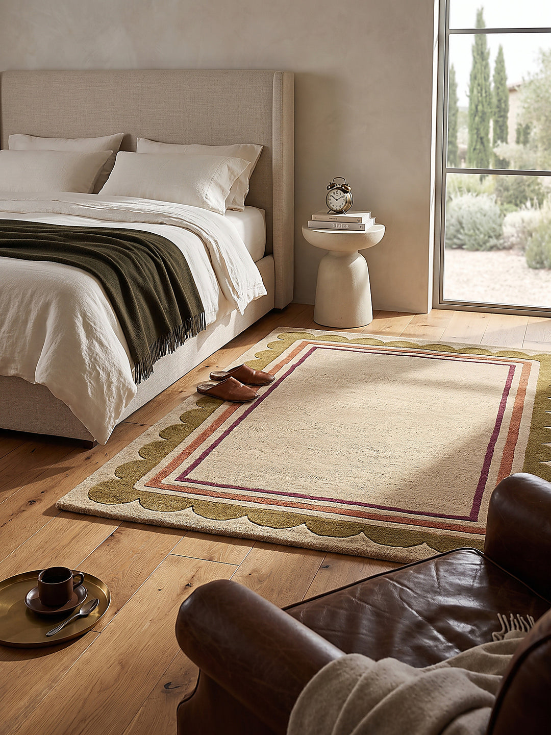 Teppich Beige-Multicolor Textur Nahaufnahme_