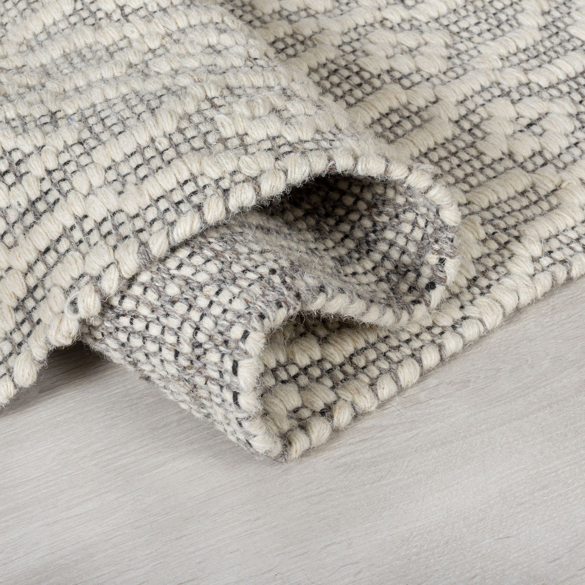Teppich Wolle Kurzflor Diamant Muster - Wohnzimmer_Rechteckig_