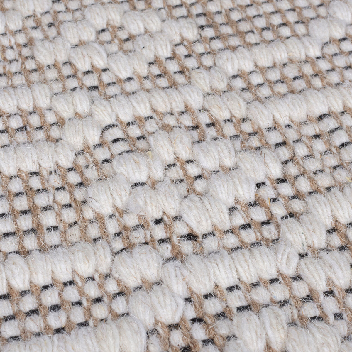 Teppich Wolle Kurzflor Diamant Muster - Wohnzimmer_Beige_Rechteckig_